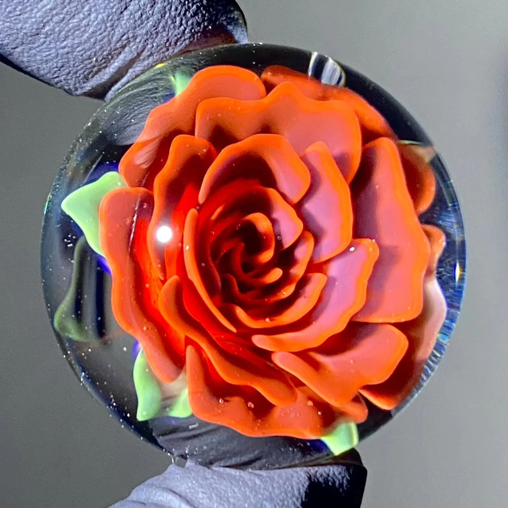Florin Glass - Large Red Rose Marble