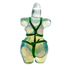 Glass By Ariel - Grassy Garden Goddess Torso Pendant