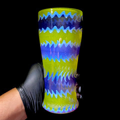 Drinking Vessels: Erik Anders - Fully Worked Purple And Green Wig Wag Cup
