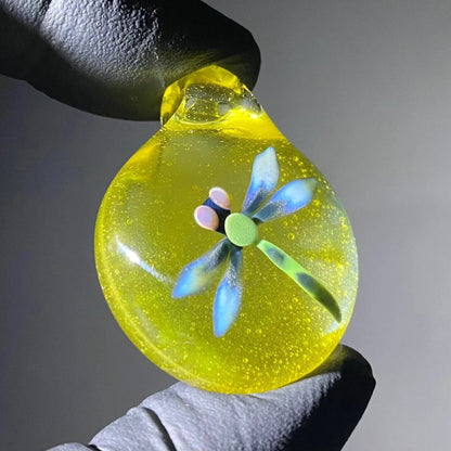 Florin Glass - Lemondrop Dragonfly Pendant