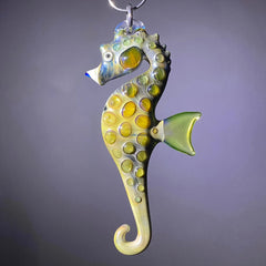 2022 Ornament Drop: Florin Glass - Moss and Citrine Seahorse