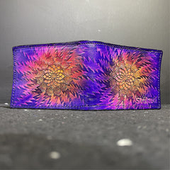 Lost Sailor Leather - Purple Roses Sacred Geometry Wallet