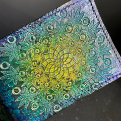 Lost Sailor Leather - Blue & Green Sacred Geometry Wallet