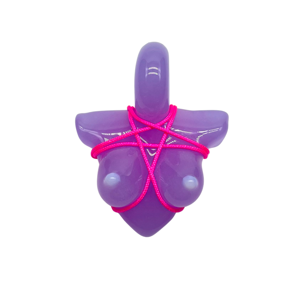 Glass By Ariel - Cotton Candy & Lotus Bust Pendant