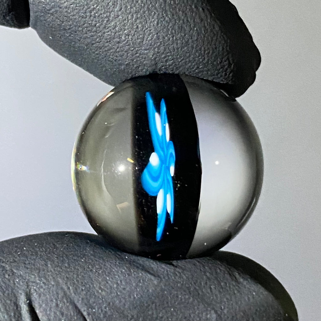Credo Glass - Juego de mármol superior Seigaiha azul