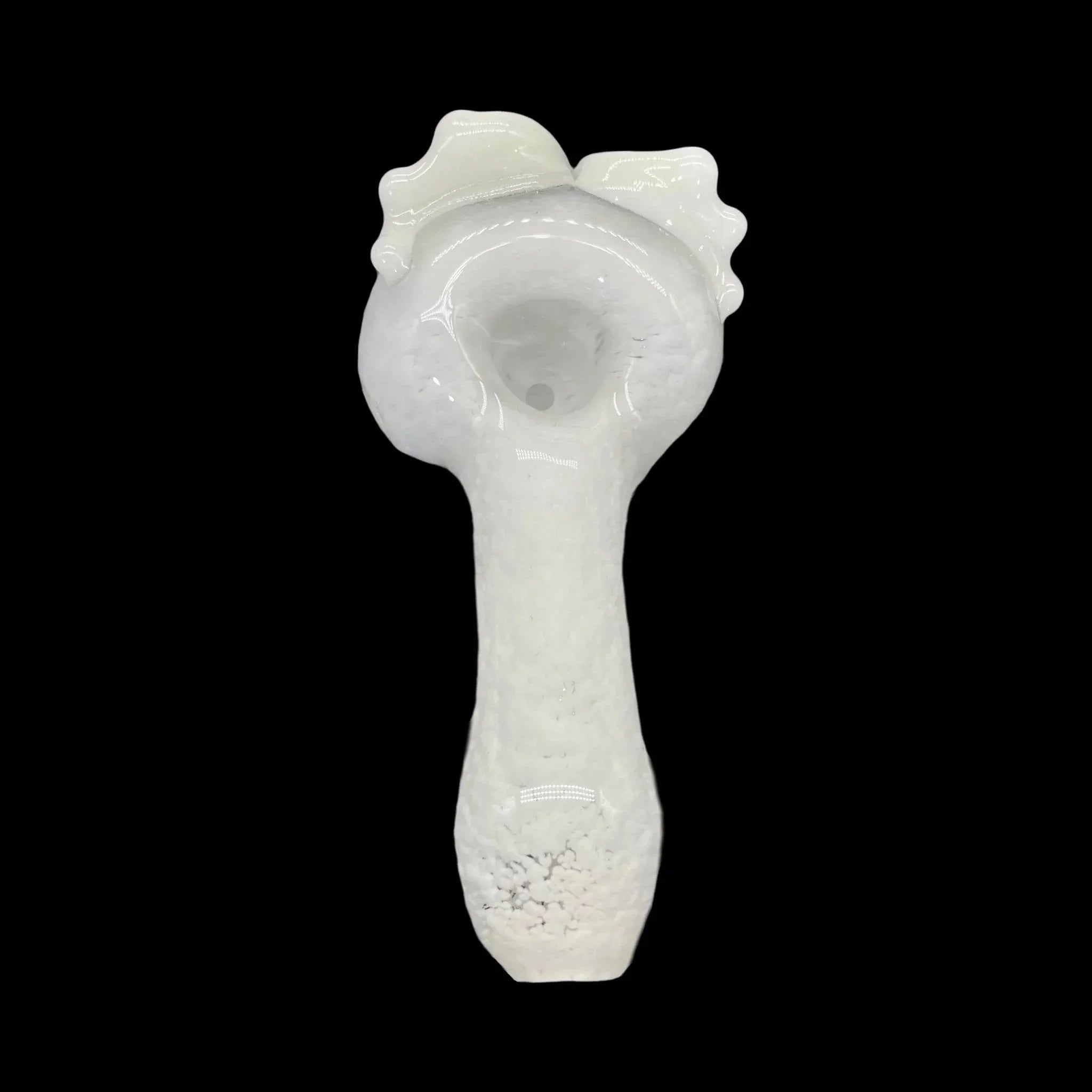I Love Frank Glass - White Glow In The Dark Owl Pipe