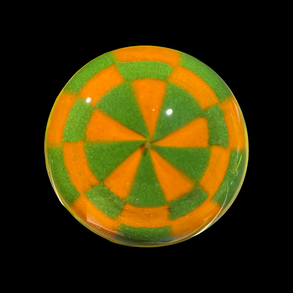 Hoffman Glass - Green & Orange Checker Spoon