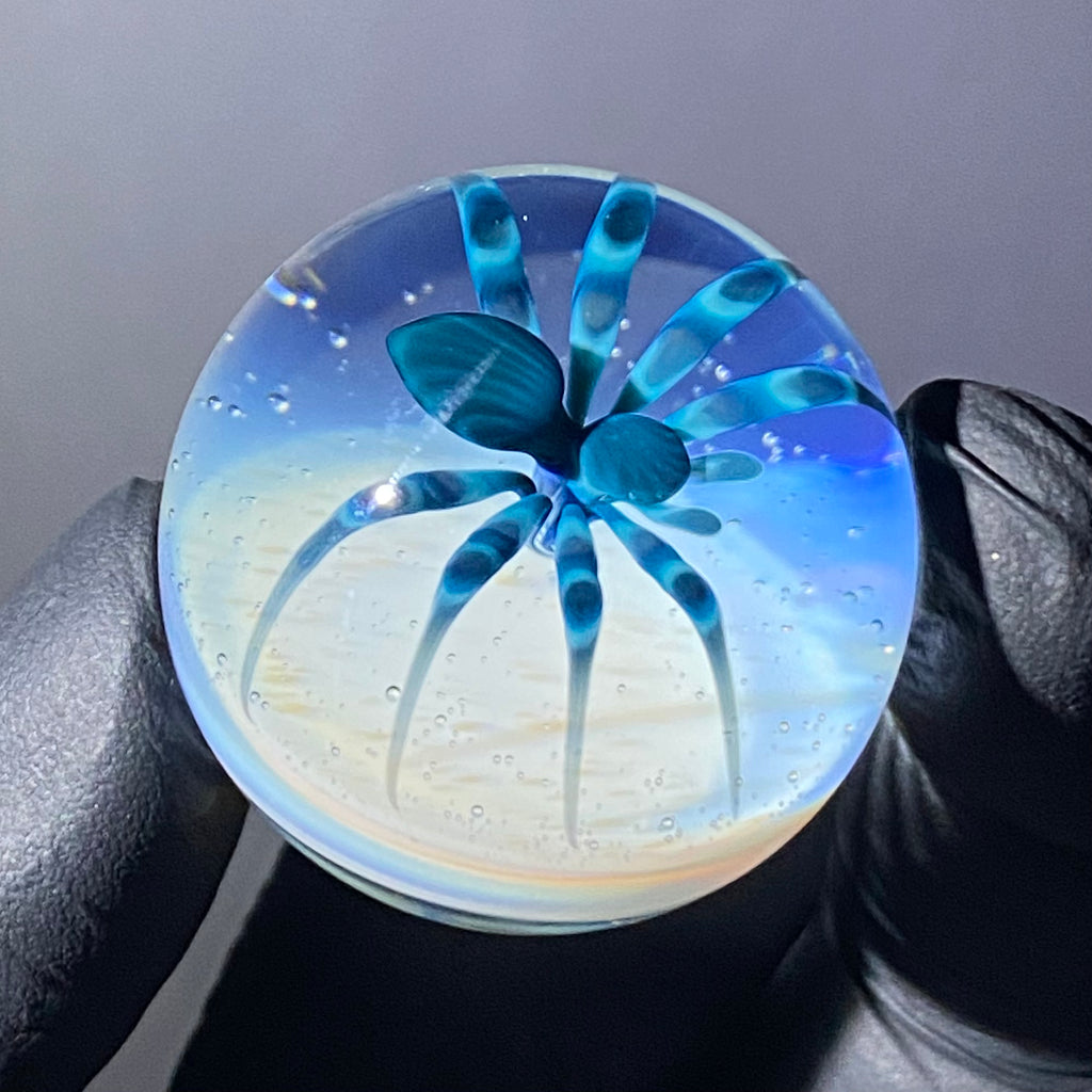 Florin Glass - Medium Ghost and Blue V Spider Marble