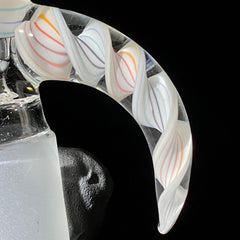 Pho Sco - Diapositiva blanca con cuernos de 14 mm con líneas de arcoíris