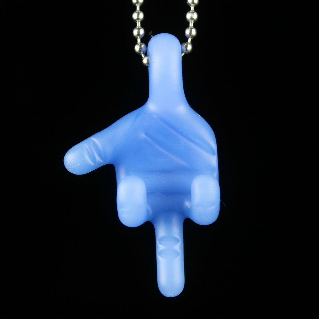 Goober Gabe - Blasted Baby Blue Cheese Middle Finger Mini Pendant