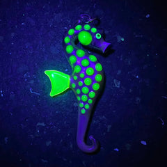 2022 Ornament Drop: Florin Glass - Moss and Citrine Seahorse