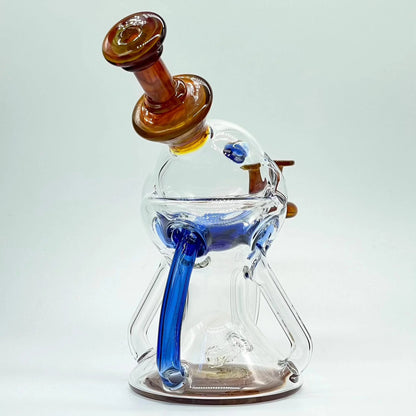 Lid Glass - Light Cobalt & Amber Purple Lidcycler