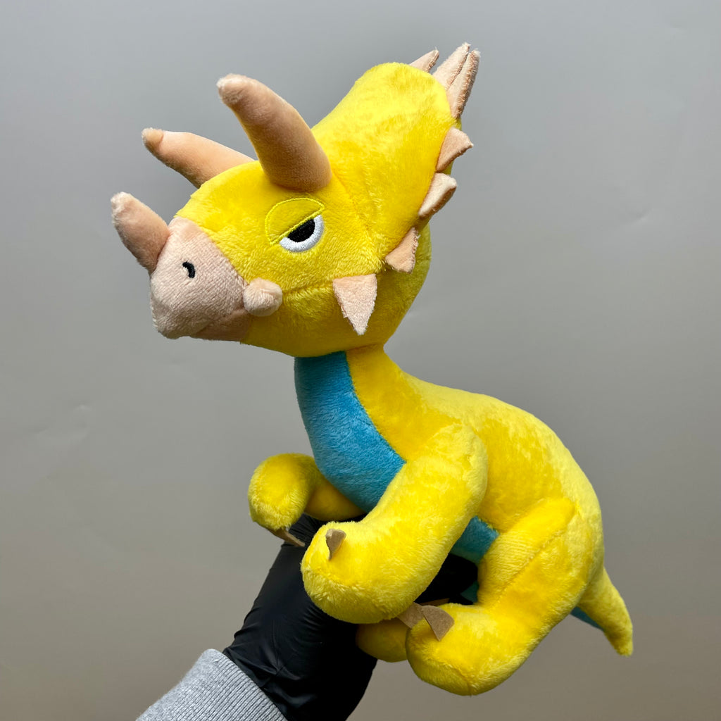 Elbo - Yellow Triceratops Mini Plushie