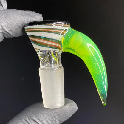 OJ Flame - Green Slyme & Unobtainum Linework 16" Beaker w/ Ash Catcher