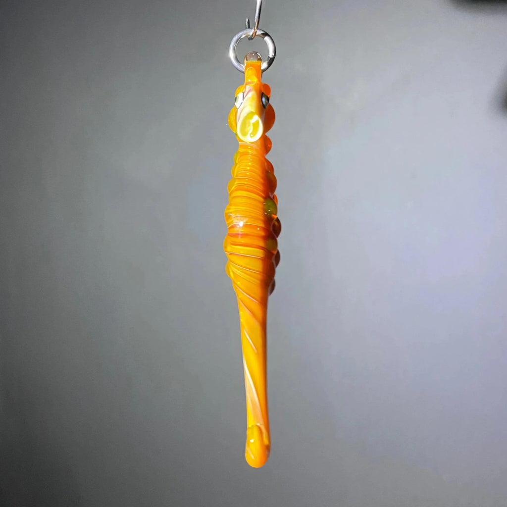 2022 Ornament Drop: Florin Glass - Gold Fume and Citrine Seahorse