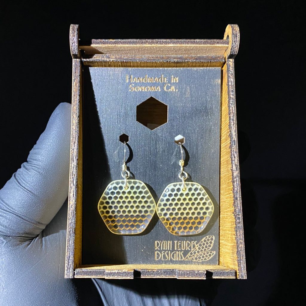 Ryan Teurfs - Silver to Gold Hexagon Earrings
