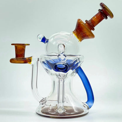 Lid Glass - Light Cobalt & Amber Purple Lidcycler