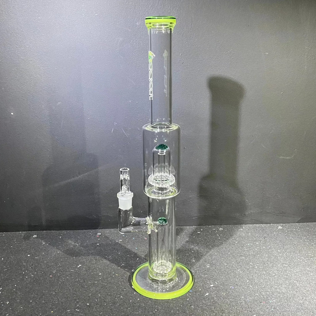 Toro Glass - Tubo de flores de tamaño completo Sunset Slyme & Atlantis Circ To Circ