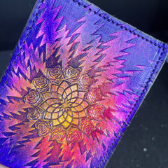 Lost Sailor Leather - Purple Roses Sacred Geometry Wallet