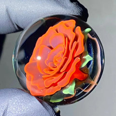 Florin Glass - Large Red Rose Marble