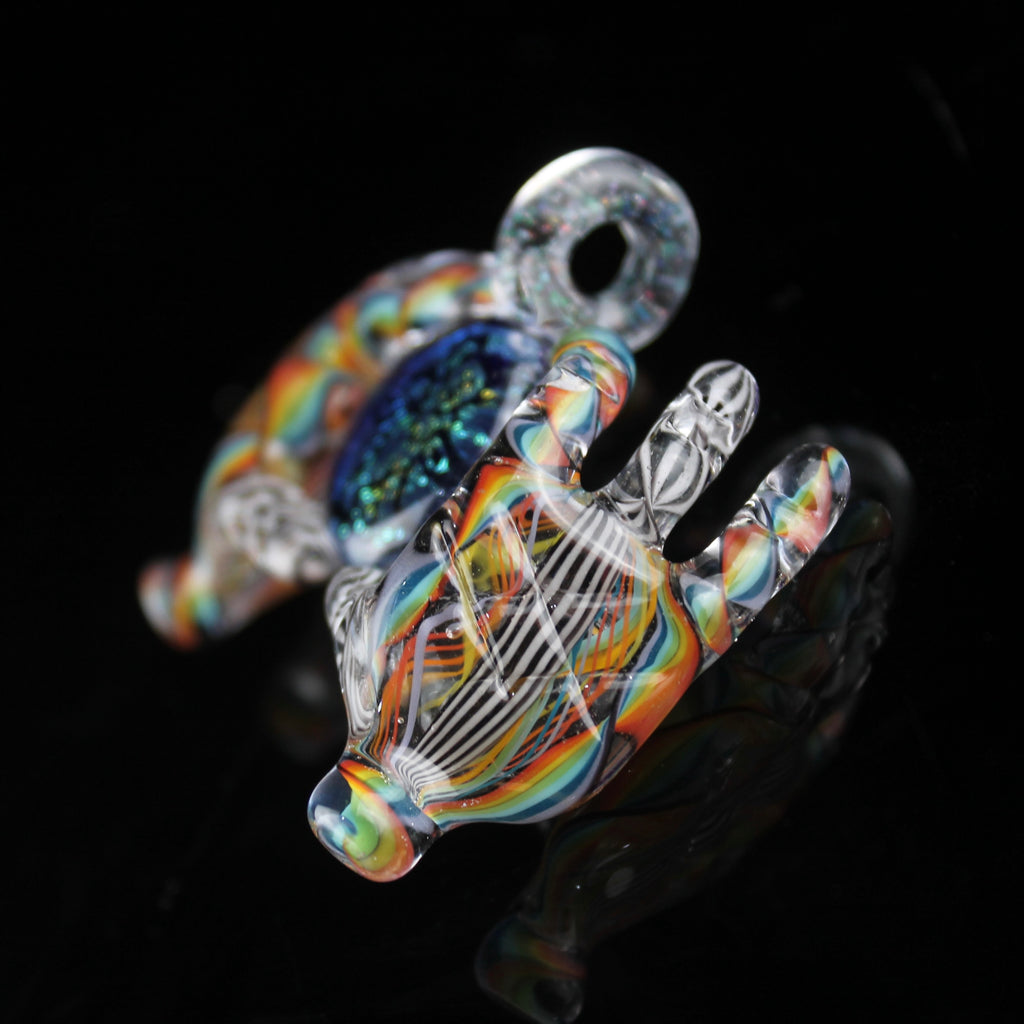 Goober Gabe x Dichroic Images - Zanfrico Dancing Bear Double Handed Pendant
