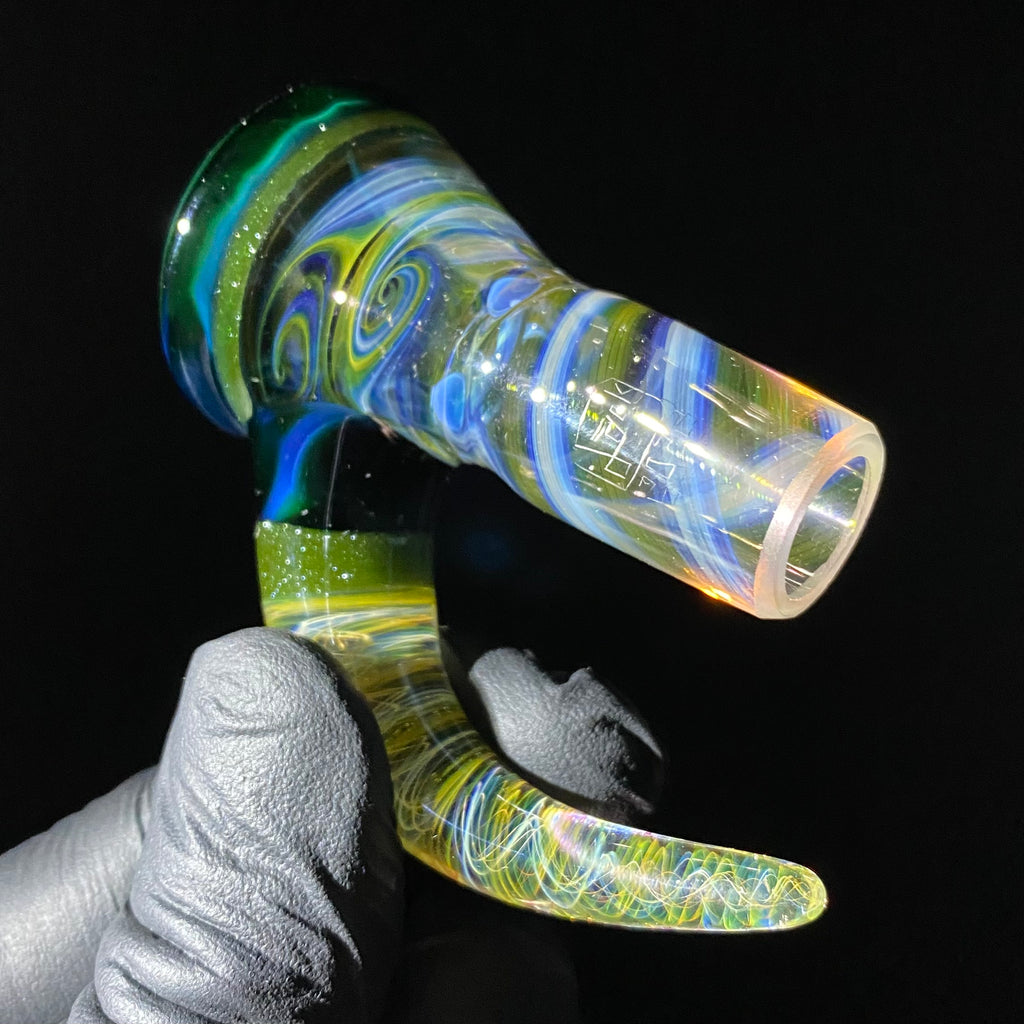 DJack Glass - 18mm Experimental Green & Jungle Juice 4 Hole Slide