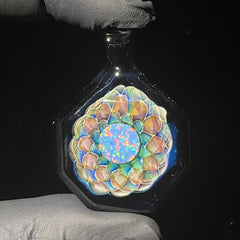 Rellek Glass - Coldworked Octogon Opal Pendant
