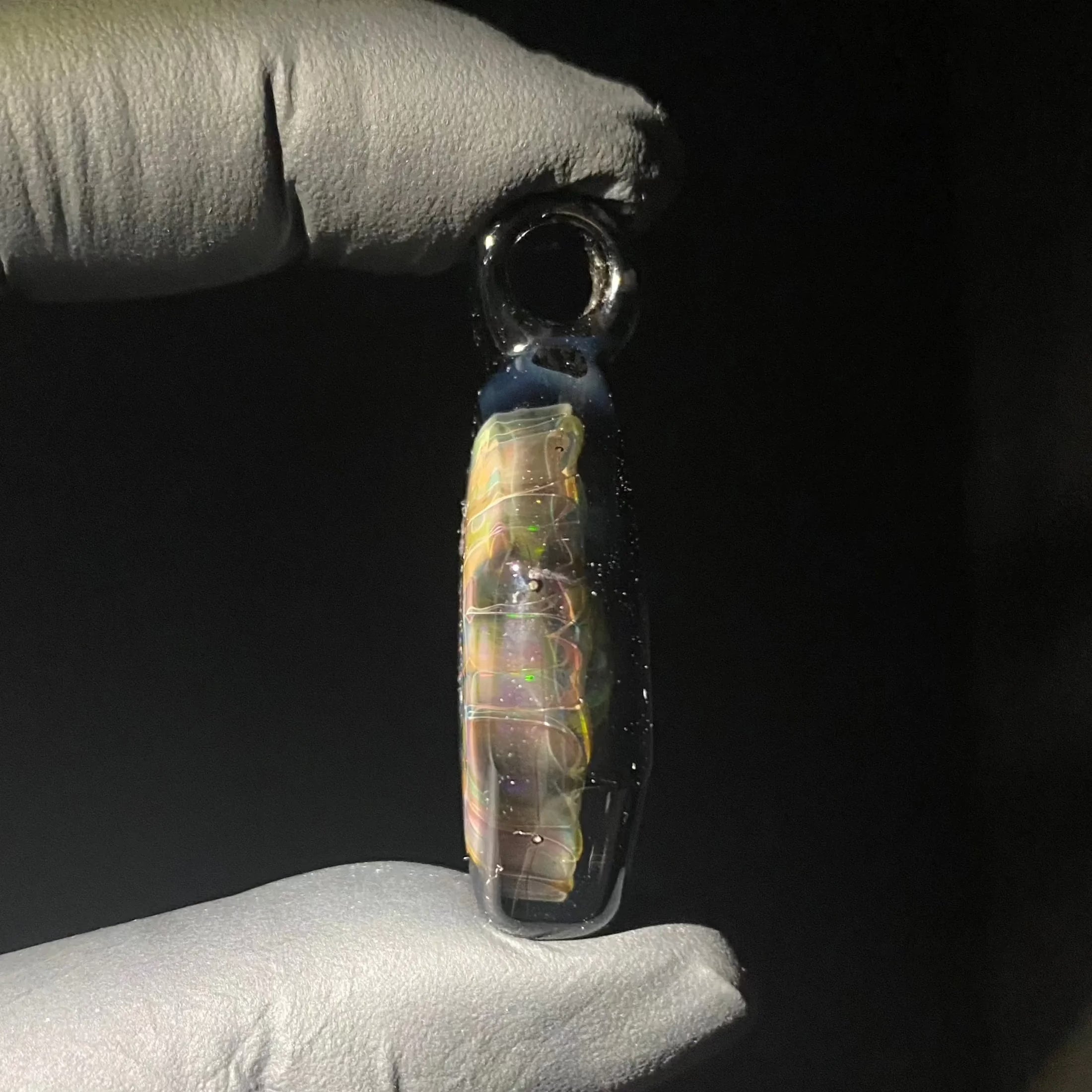 Rellek Glass - Coldworked Octogon Opal Pendant