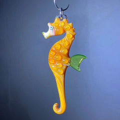 2022 Ornament Drop: Florin Glass - Gold Fume and Citrine Seahorse