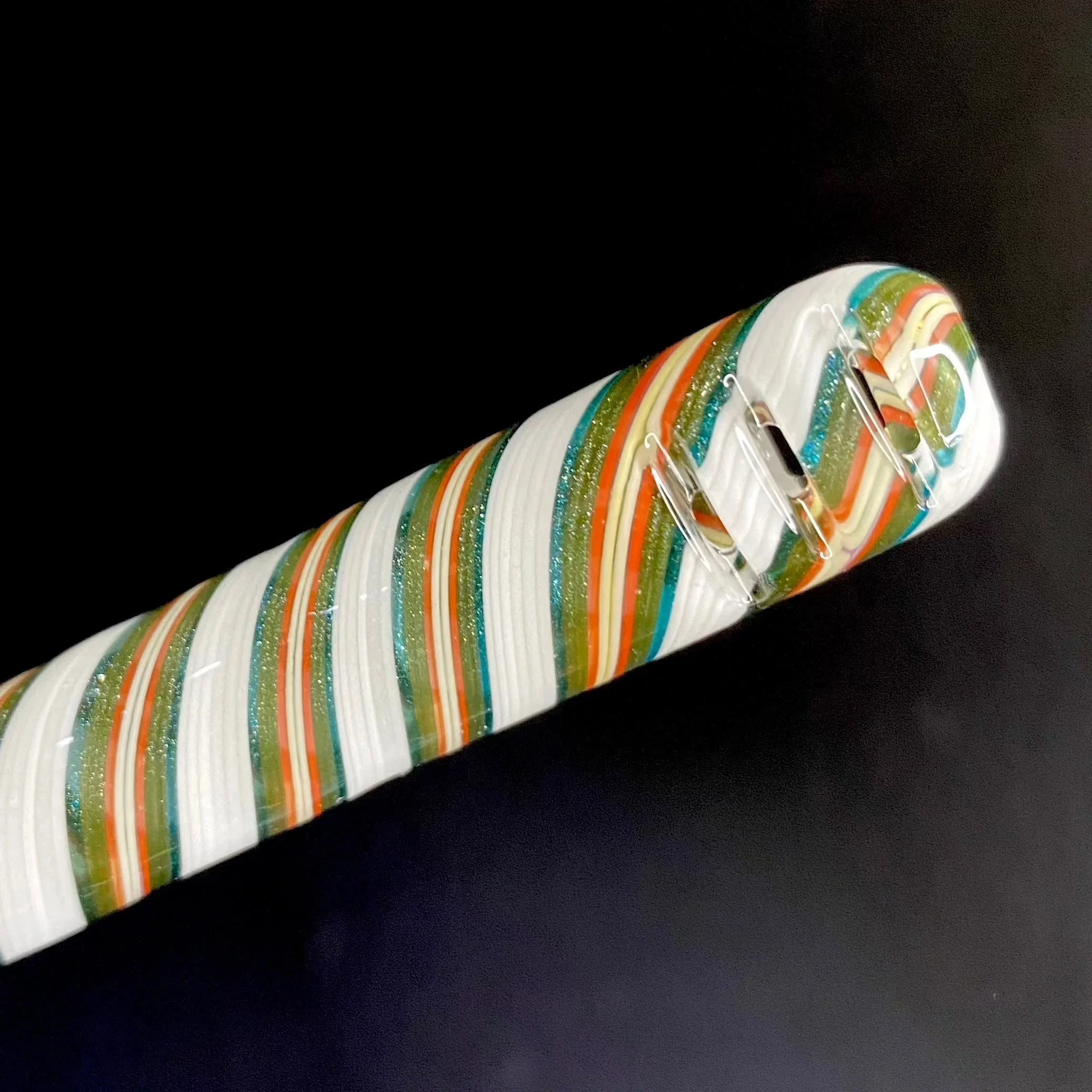 OJ Flame - Green Slyme & Unobtainum Linework 16" Beaker w/ Ash Catcher