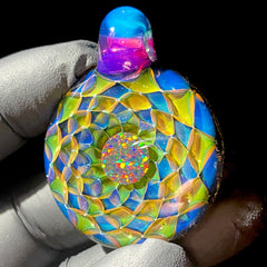 Rellek Glass - Green Dotbox Opal Pendant