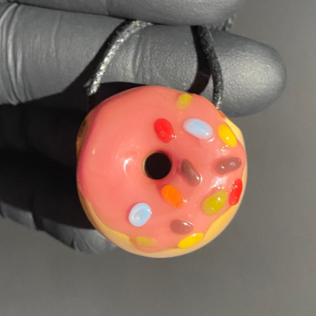 KGB "Glazed" - Strawberry Half Sprinkle Donut Pendant